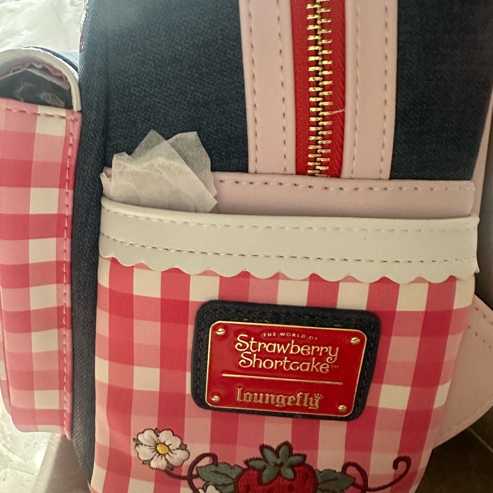 Loungefly Strawberry Shortcake Faux Denim Mini Backpack - Picture 7 of 7